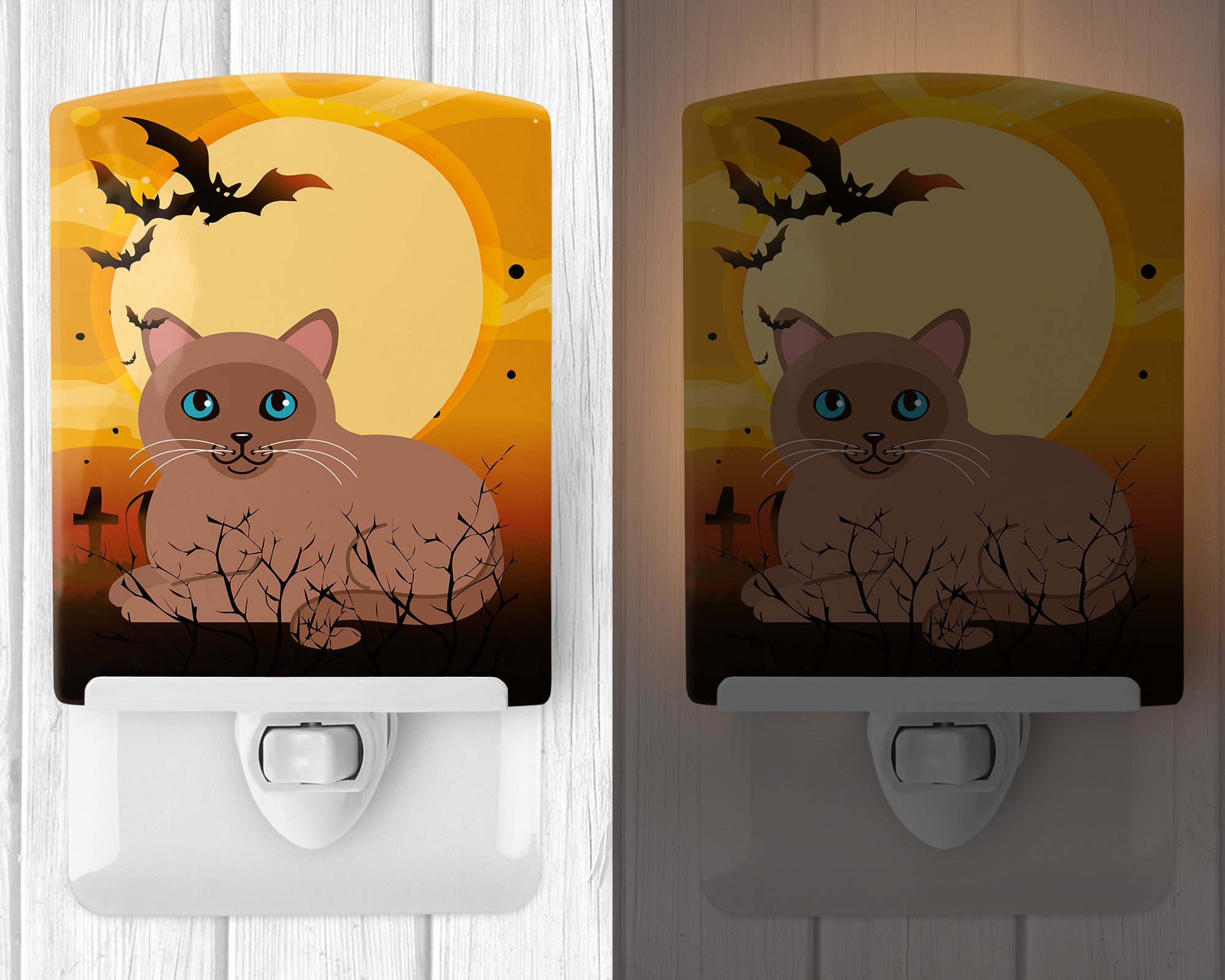 Halloween Tonkinese Cat Ceramic Night Light BB4458CNL - the-store.com