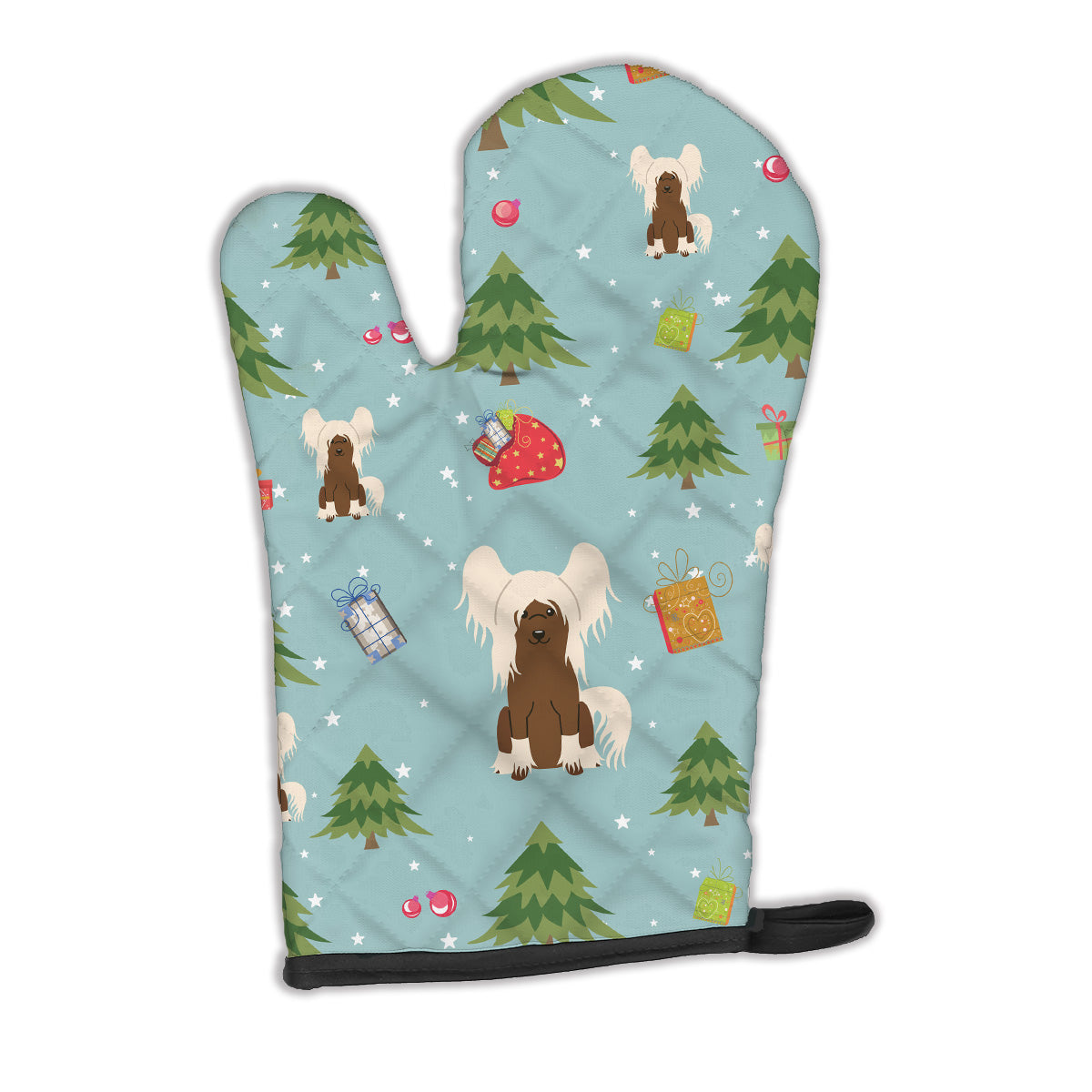 Christmas Chinese Crested Cream Oven Mitt BB4773OVMT