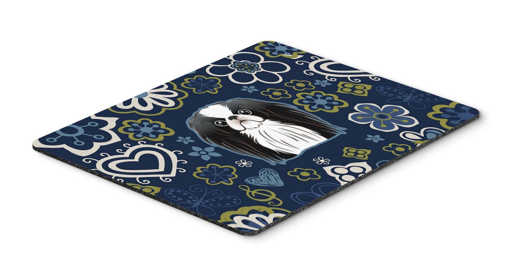 Blue Flowers Japanese Chin Mouse Pad, Hot Pad or Trivet BB5081MP by Caroline's Treasures