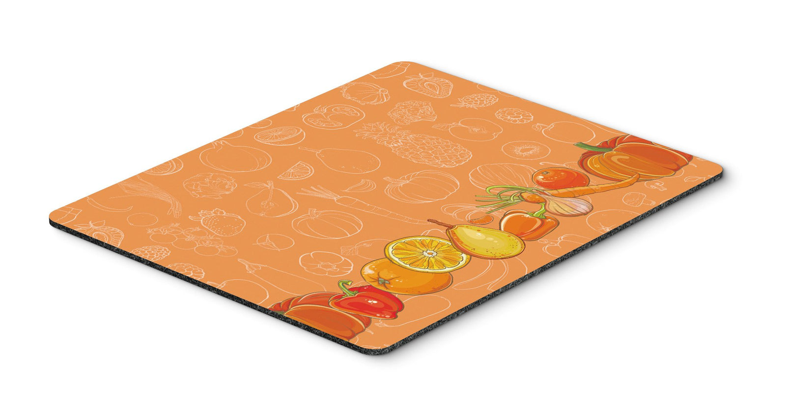 Fruits and Vegetables in Orange Mouse Pad, Hot Pad or Trivet BB5131MP by Caroline's Treasures