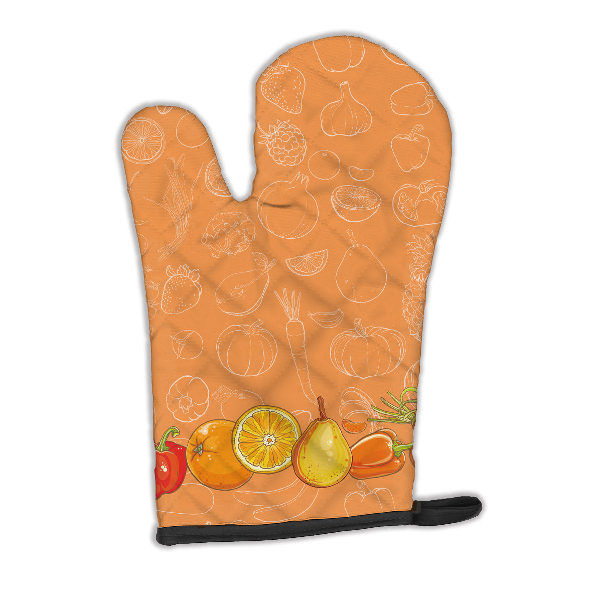 Fruits and Vegetables in Orange Oven Mitt BB5131OVMT