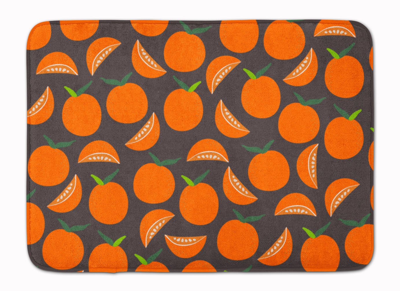 Oranges on Gray Machine Washable Memory Foam Mat BB5142RUG - the-store.com