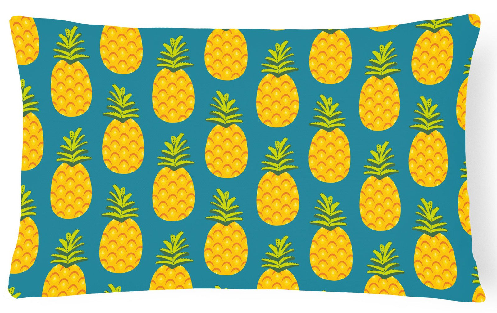 Pineapples on Teal Canvas Fabric Decorative Pillow BB5145PW1216 by Caroline's Treasures