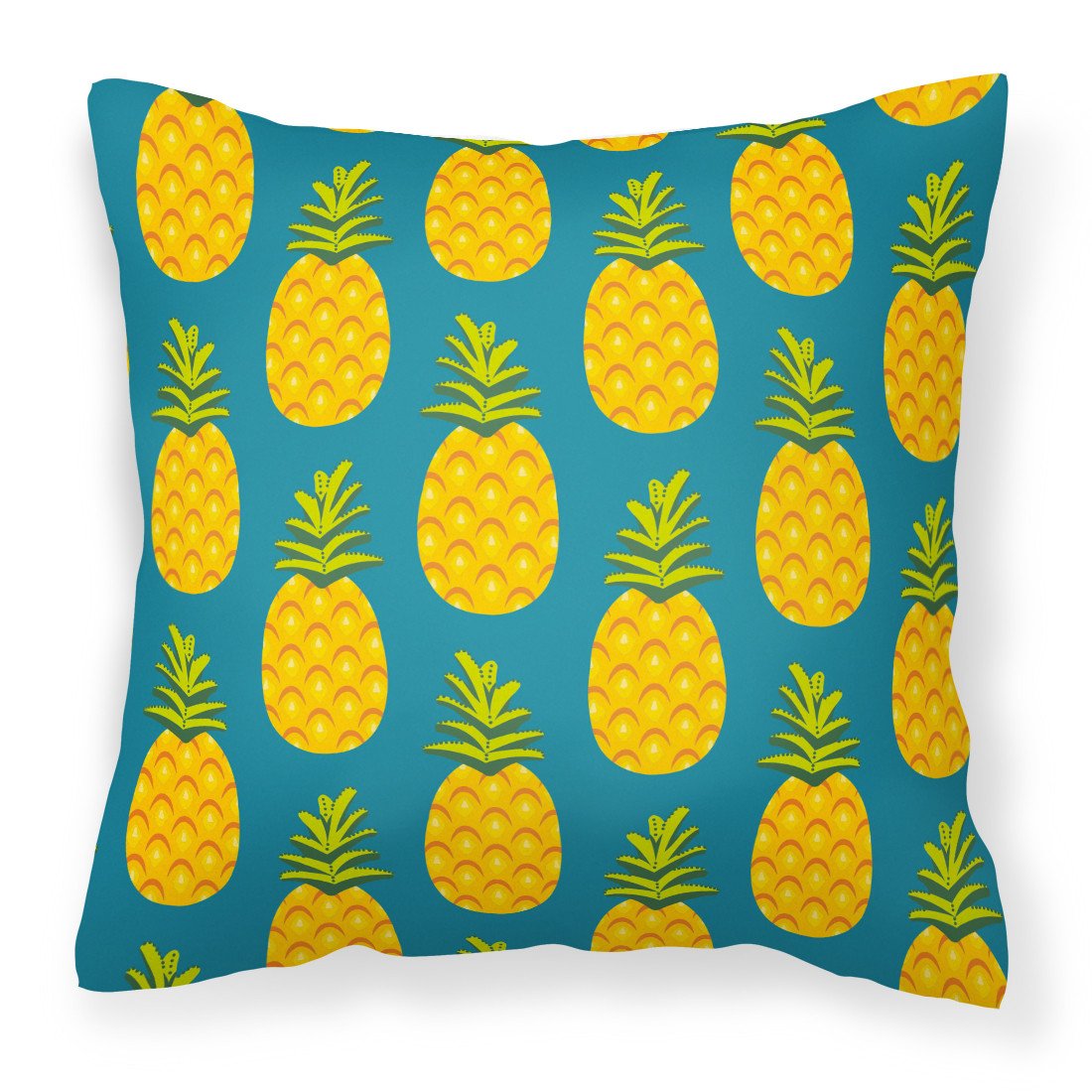 Pineapples on Teal Fabric Decorative Pillow BB5145PW1818 by Caroline's Treasures