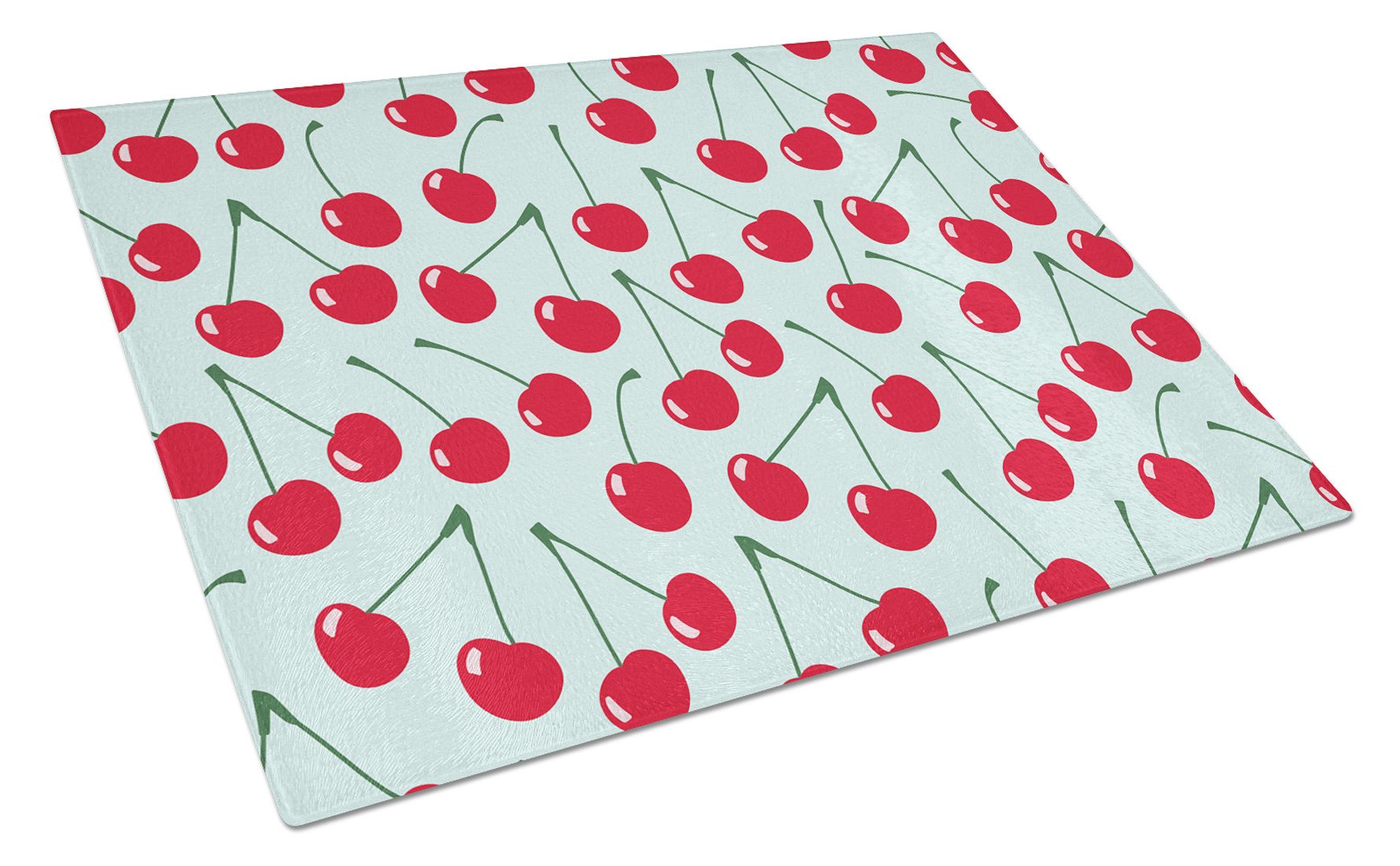 Cherries on Blue Glass Cutting Board Large BB5148LCB by Caroline's Treasures