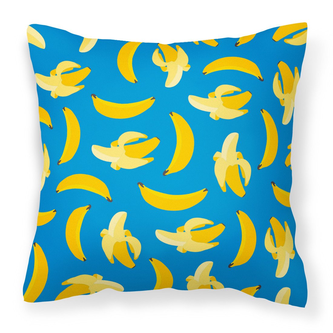Bananas on Blue Fabric Decorative Pillow BB5149PW1818 by Caroline&#39;s Treasures