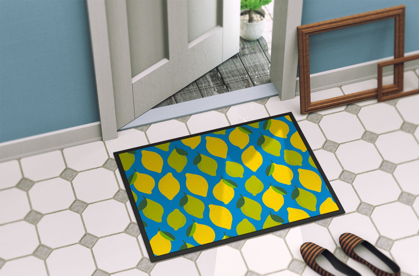 Lemons and Limes Indoor or Outdoor Mat 24x36 BB5150JMAT by Caroline's Treasures
