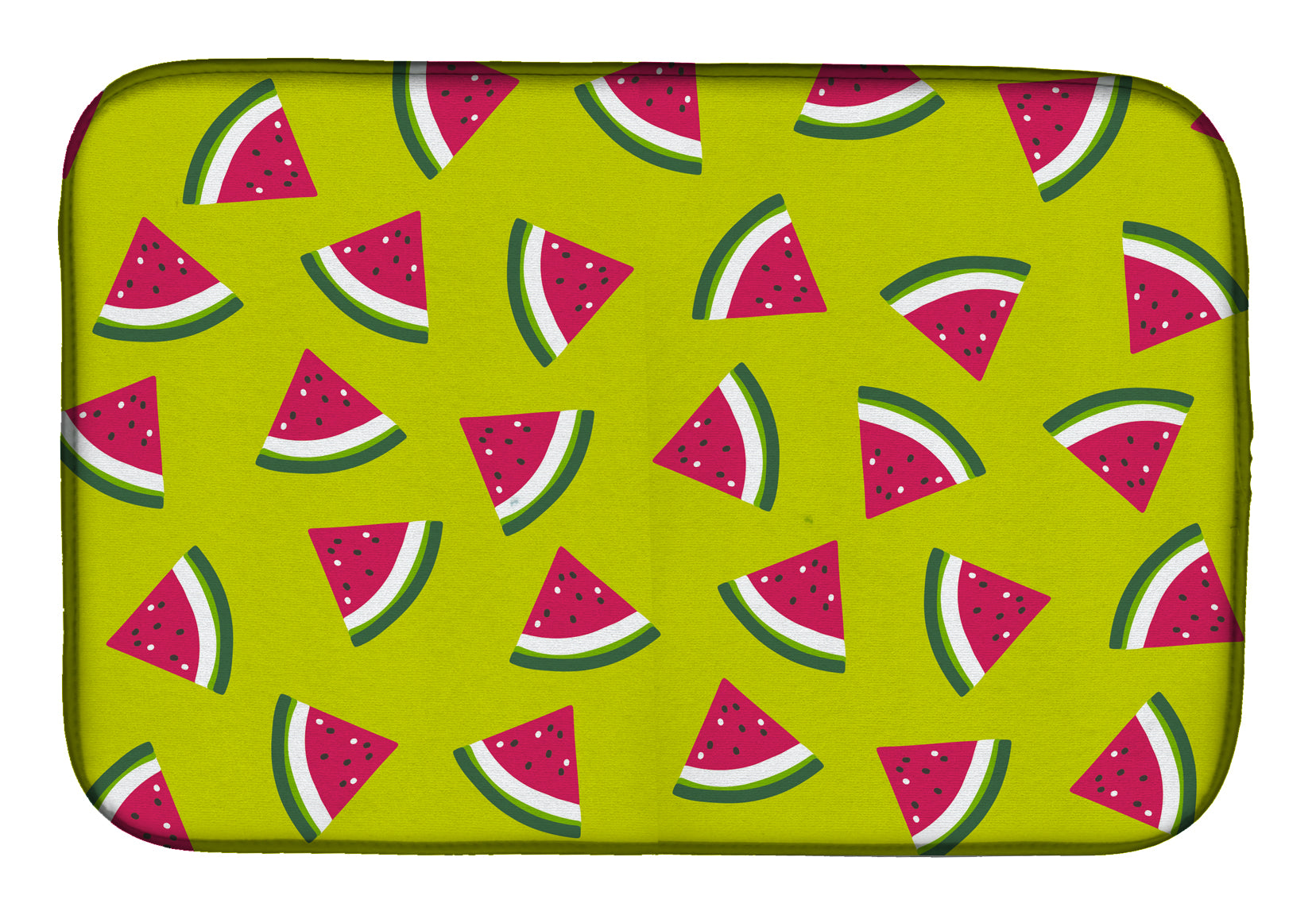 Watermelon on Lime Green Dish Drying Mat BB5151DDM