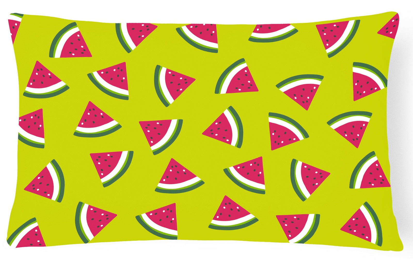 Watermelon on Lime Green Canvas Fabric Decorative Pillow BB5151PW1216 by Caroline's Treasures