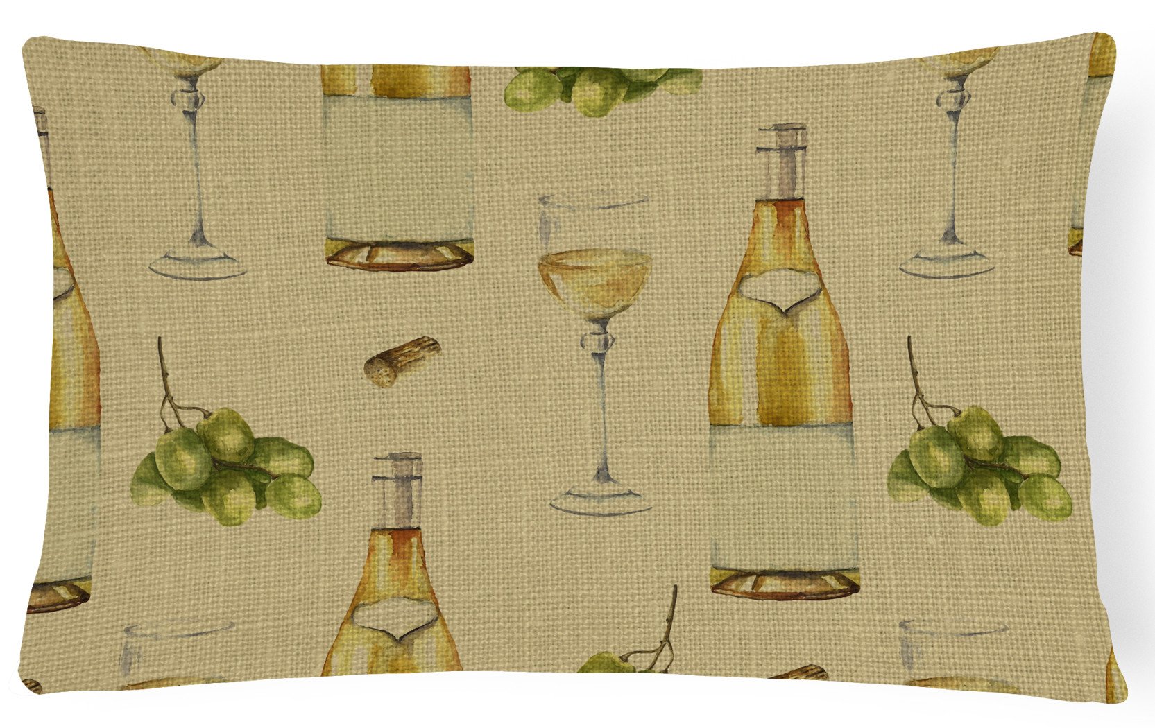 White Wine on Linen Canvas Fabric Decorative Pillow BB5194PW1216 by Caroline's Treasures