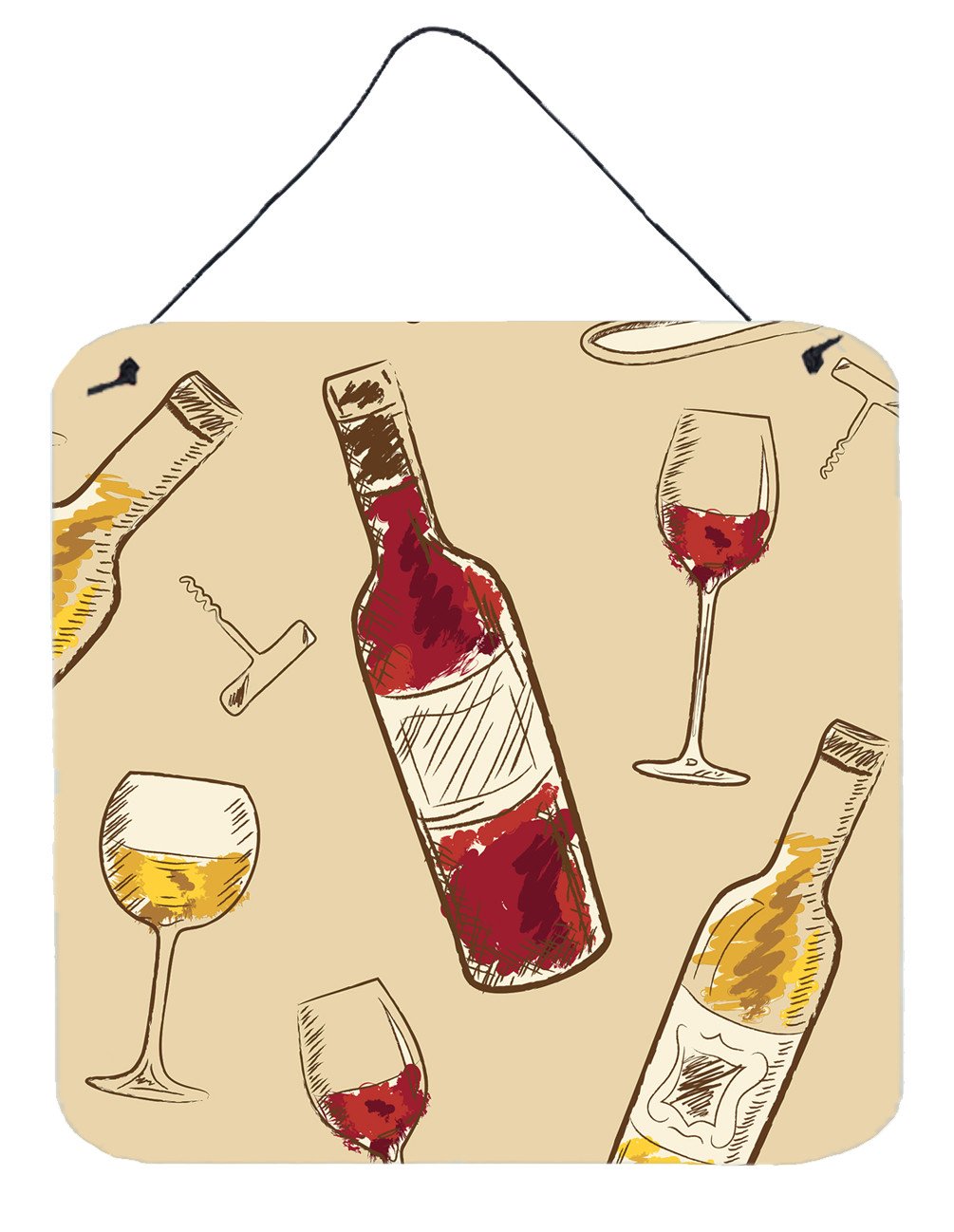 Red and White Wine Wall or Door Hanging Prints BB5196DS66 by Caroline's Treasures