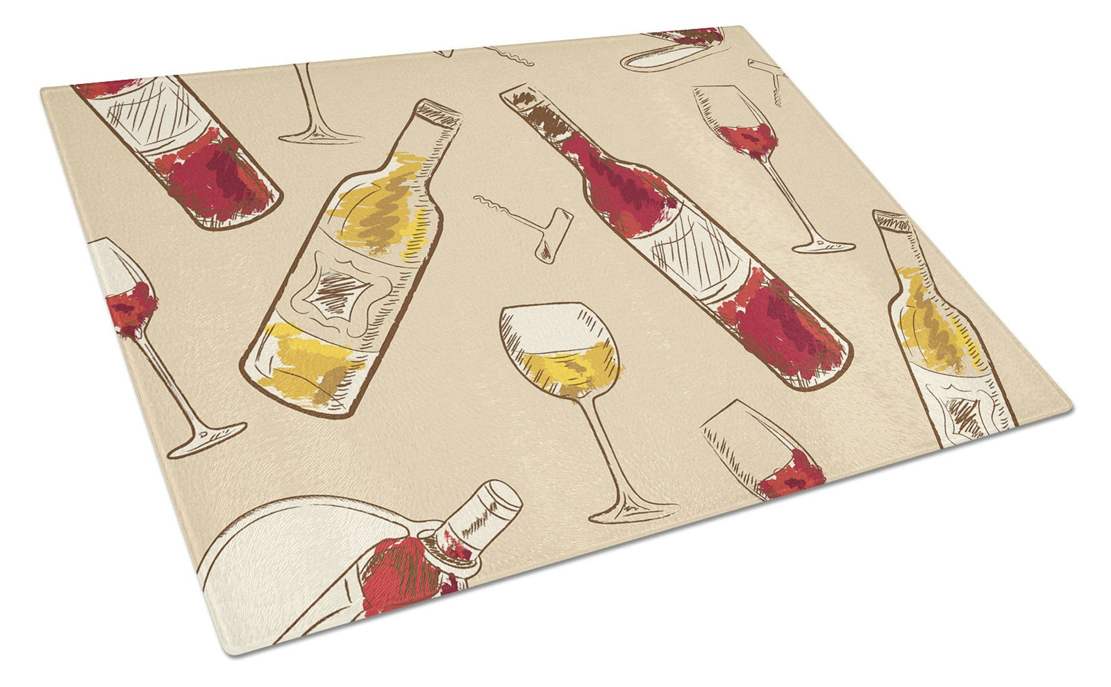 Red and White Wine Glass Cutting Board Large BB5196LCB by Caroline's Treasures
