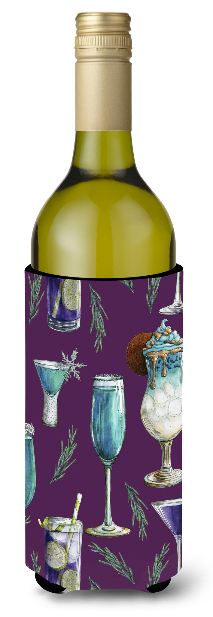 Drinks and Cocktails Purple Wine Bottle Beverge Insulator Hugger BB5204LITERK by Caroline's Treasures