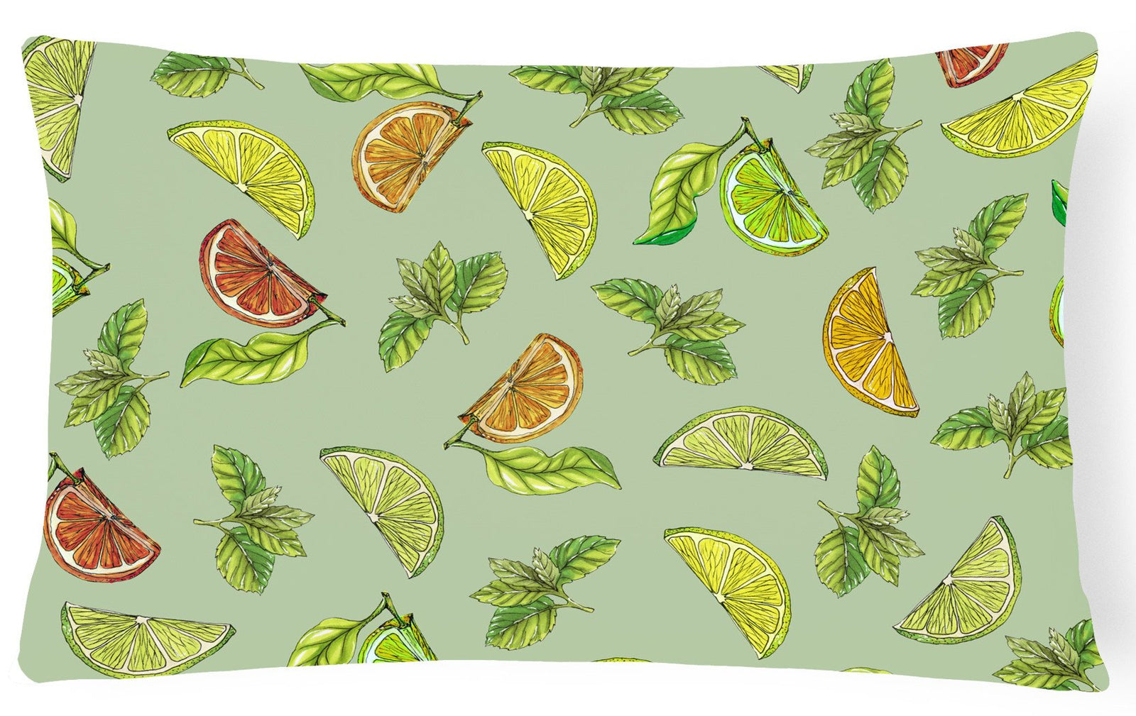 Lemons, Limes and Oranges Canvas Fabric Decorative Pillow BB5206PW1216 by Caroline's Treasures
