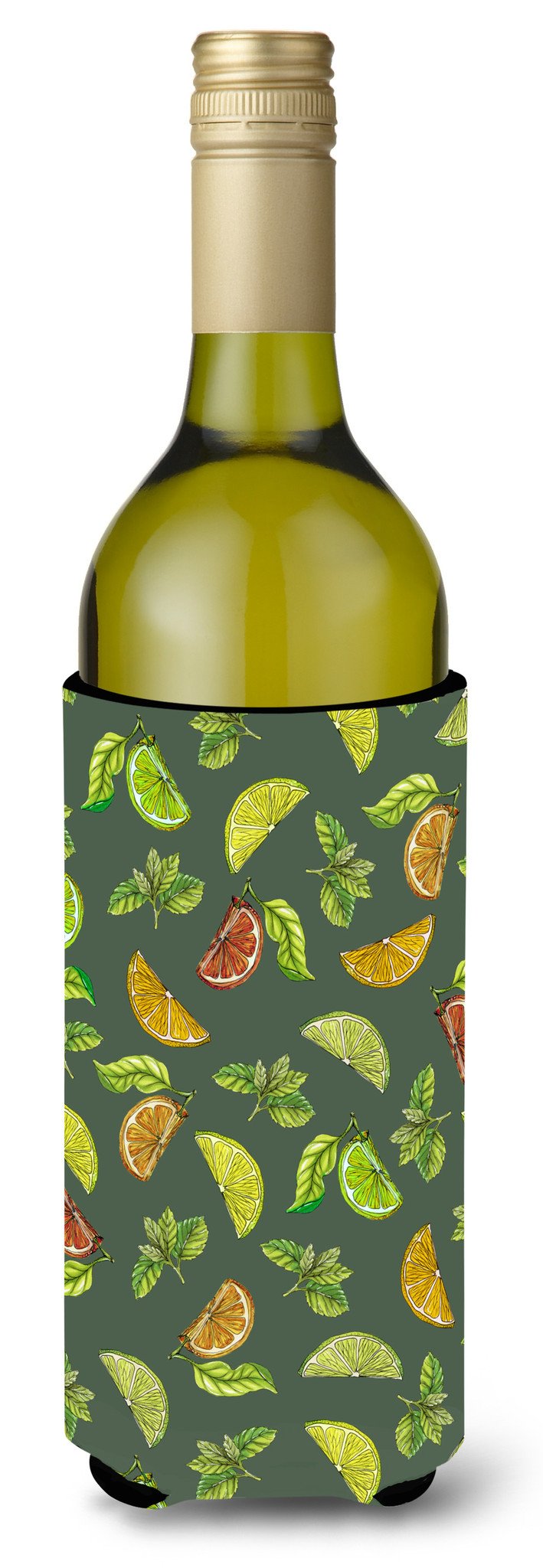 Lemons, Limes and Oranges Wine Bottle Beverge Insulator Hugger BB5207LITERK by Caroline's Treasures