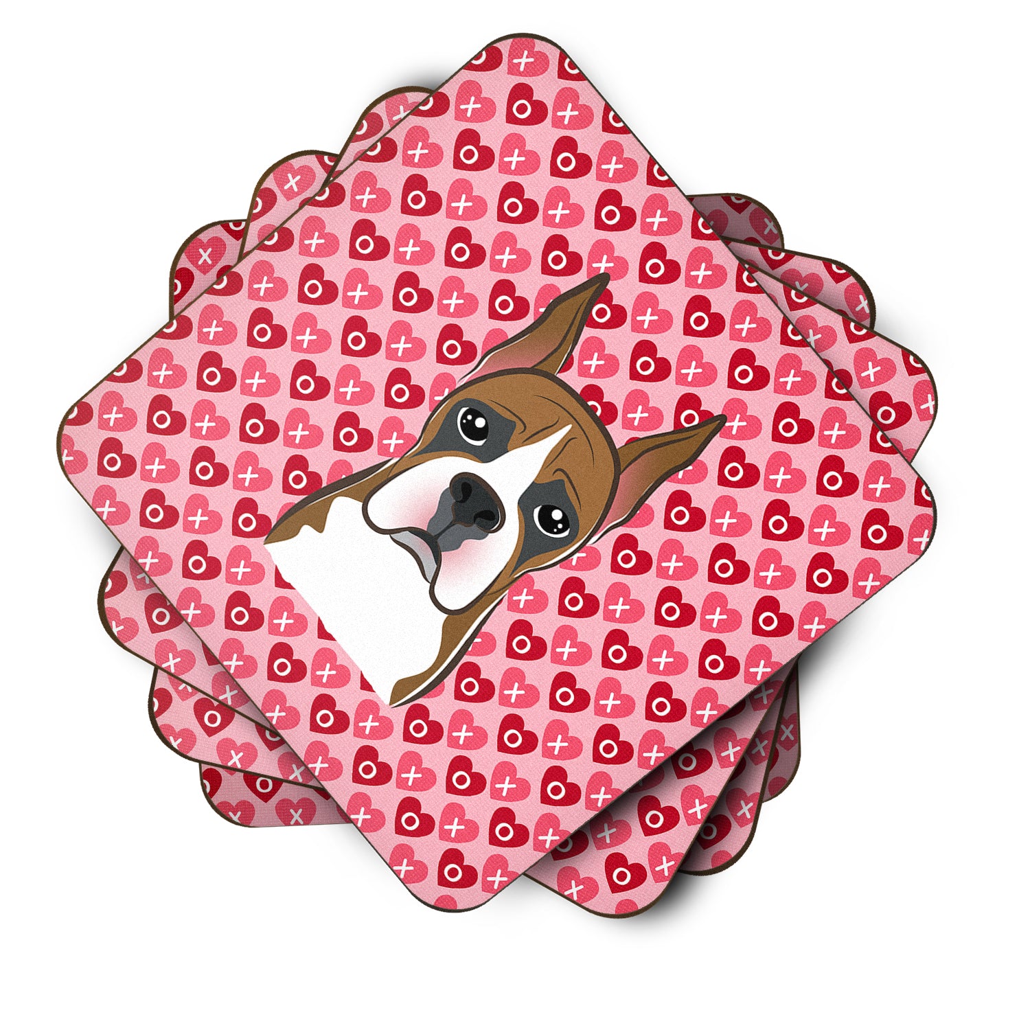 Boxer Hearts Foam Coaster Set of 4 BB5293FC - the-store.com