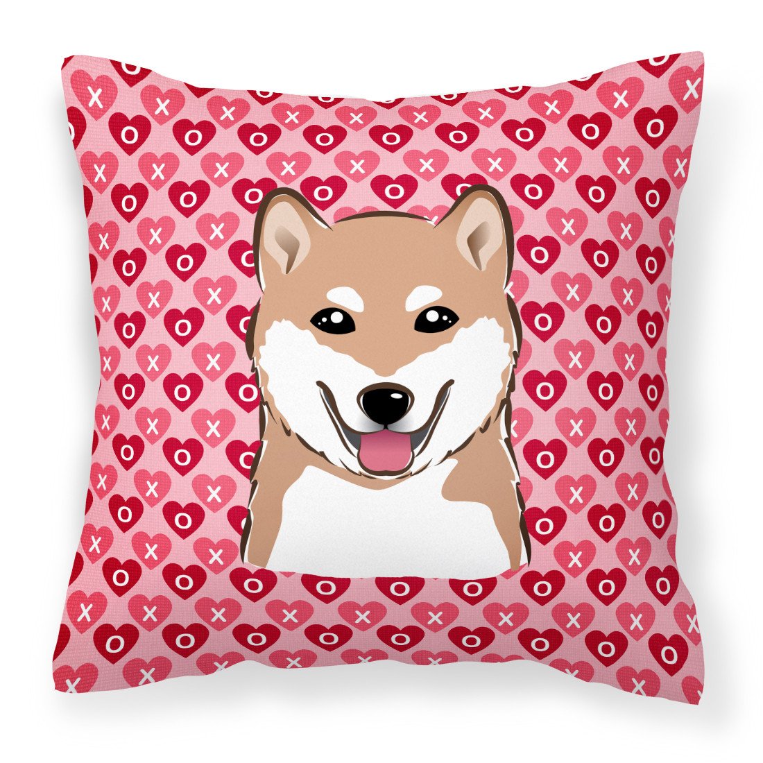 Shiba Inu Hearts Fabric Decorative Pillow BB5295PW1818 by Caroline's Treasures