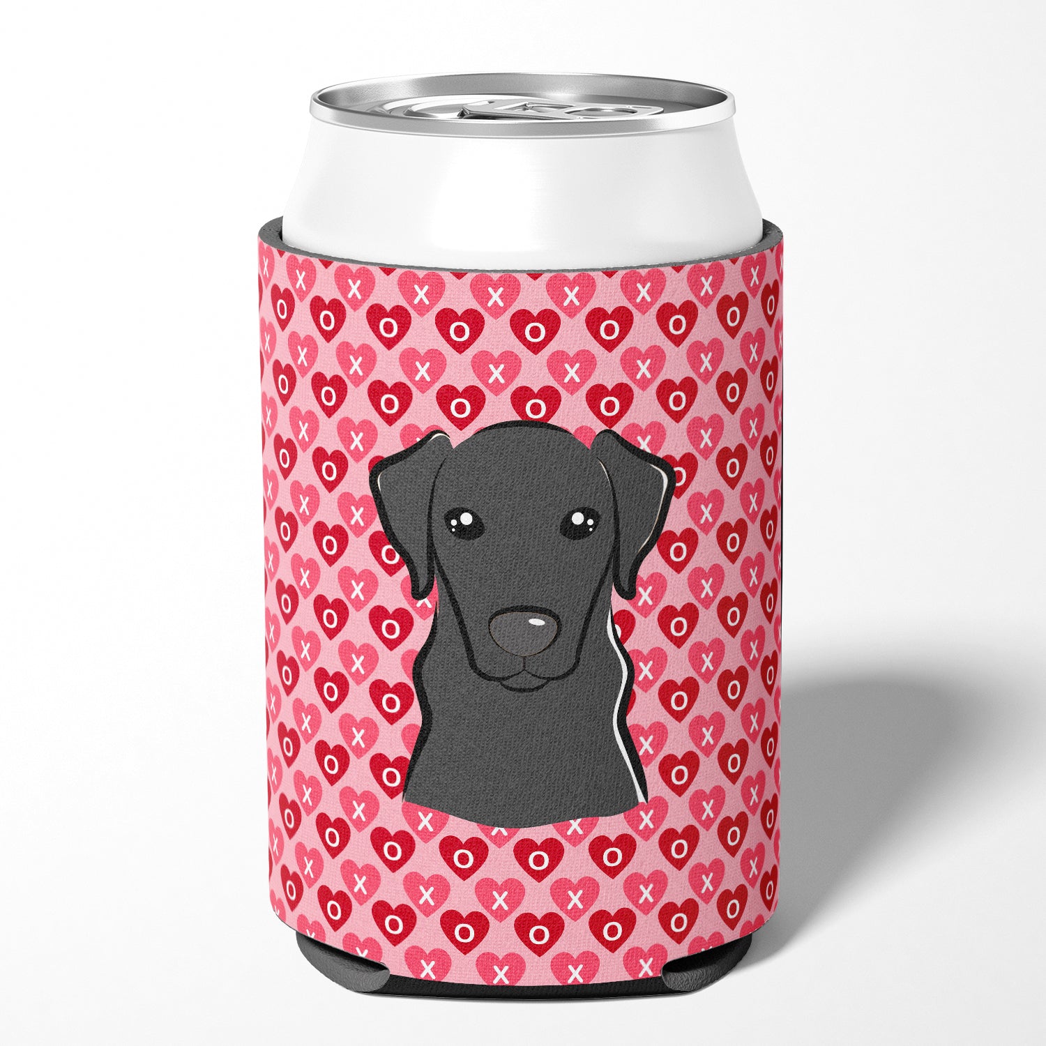 Black Labrador Hearts Can or Bottle Hugger BB5305CC