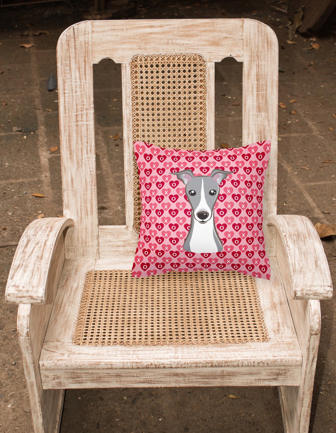 Italian Greyhound Hearts Fabric Decorative Pillow BB5306PW1818 by Caroline's Treasures