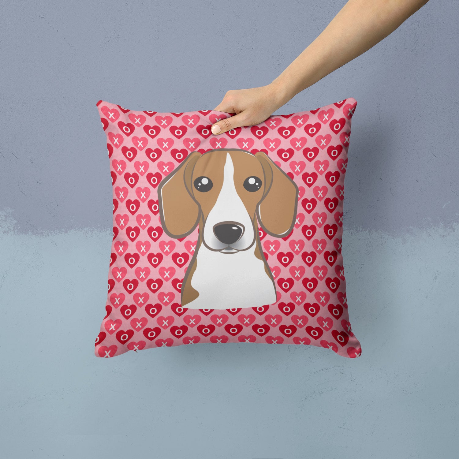 Beagle Hearts Fabric Decorative Pillow BB5309PW1414 - the-store.com