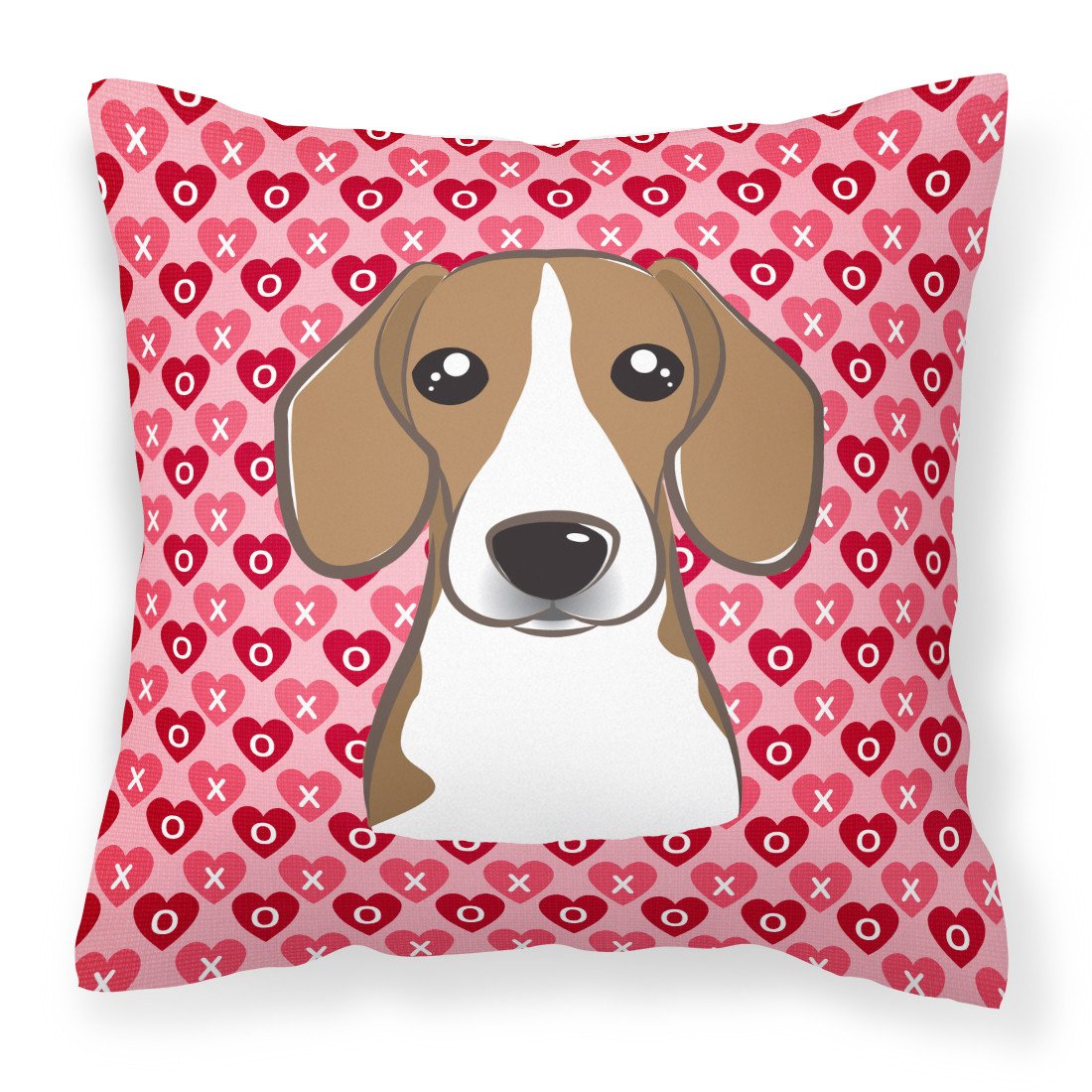 Beagle Hearts Fabric Decorative Pillow BB5309PW1818 by Caroline's Treasures