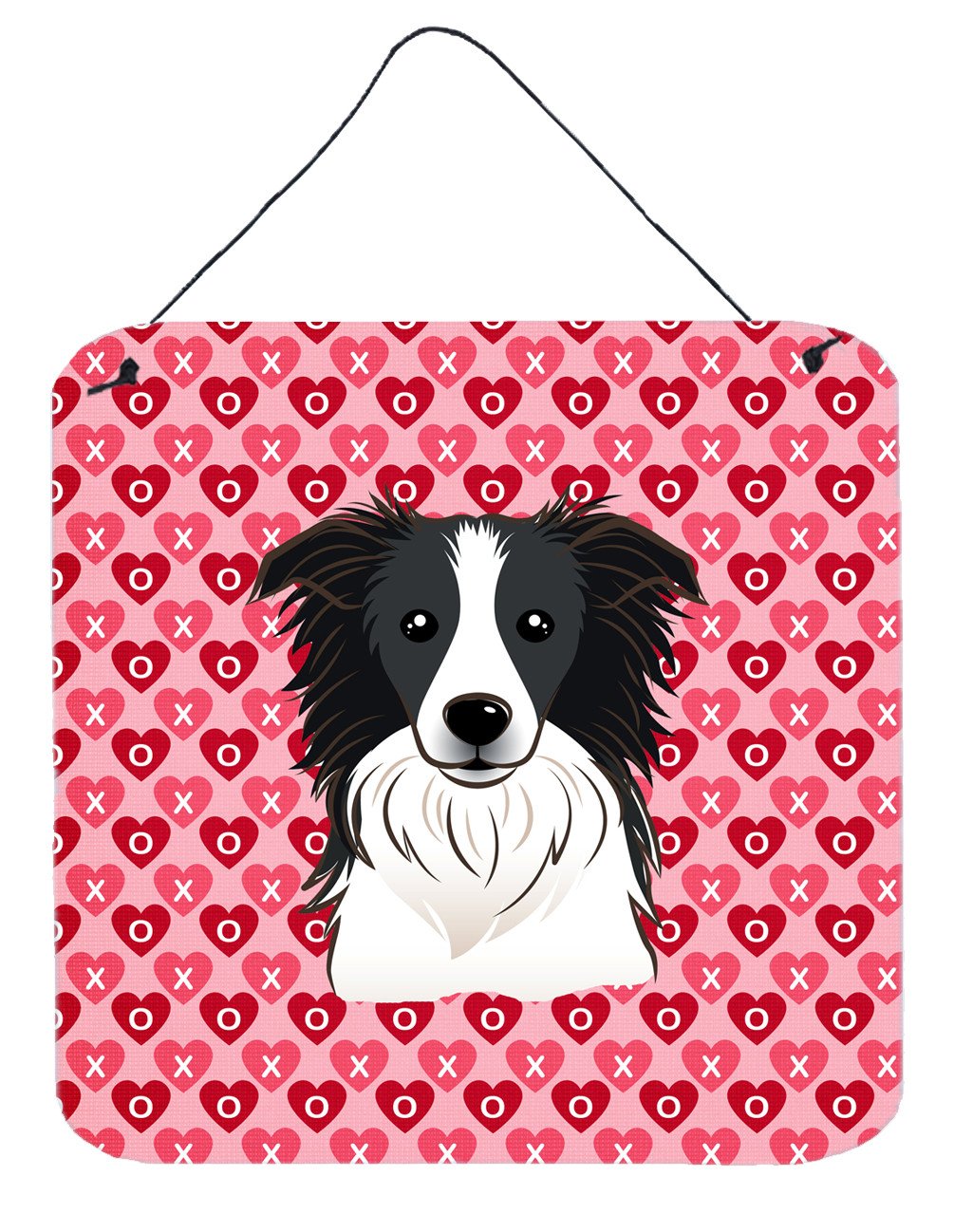 Border Collie Hearts Wall or Door Hanging Prints BB5311DS66 by Caroline's Treasures