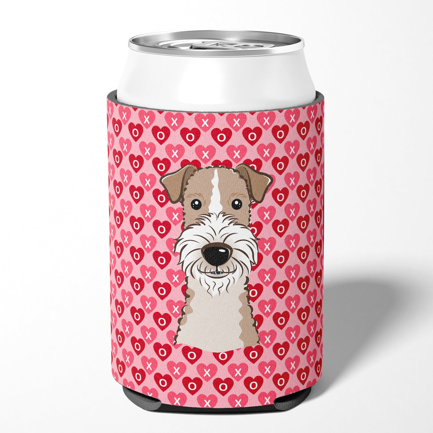 Wire Haired Fox Terrier Hearts Can or Bottle Hugger BB5317CC