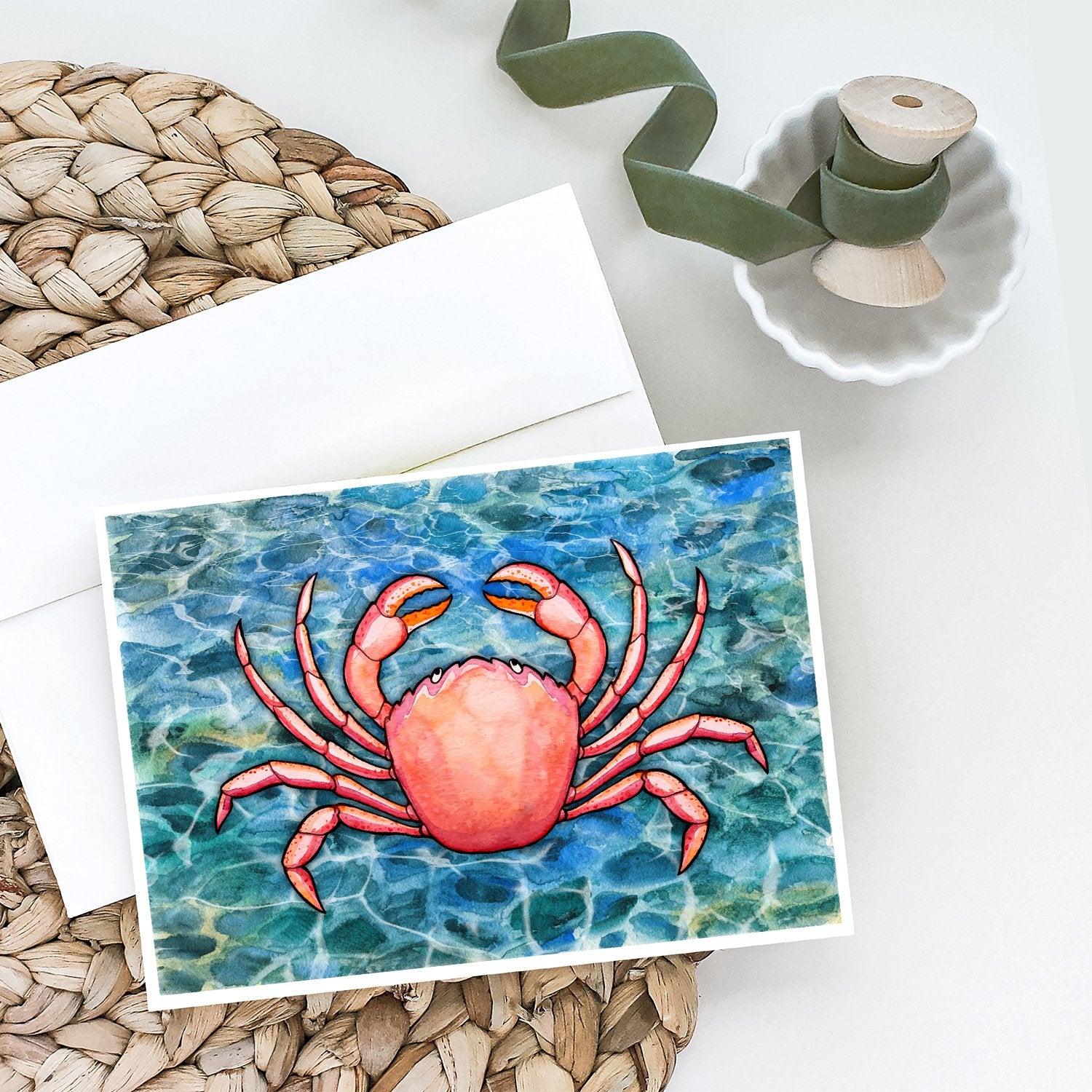 Crab Greeting Cards and Envelopes Pack of 8 - the-store.com