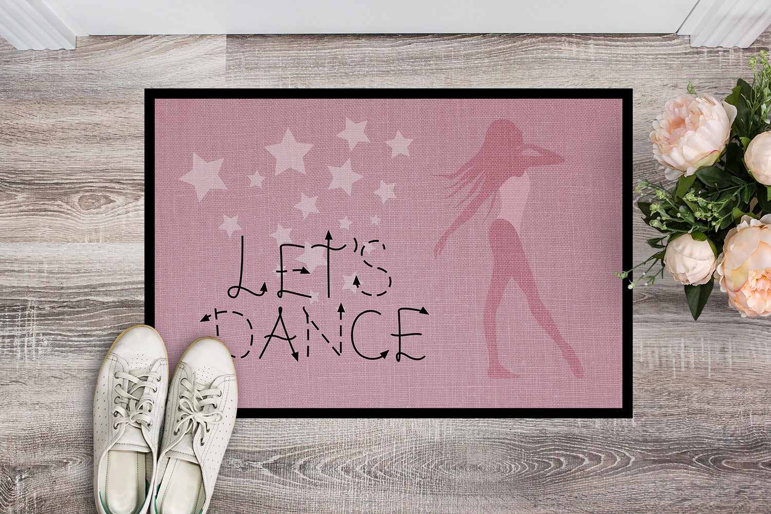 Let's Dance Linen Pink Indoor or Outdoor Mat 18x27 BB5375MAT - the-store.com