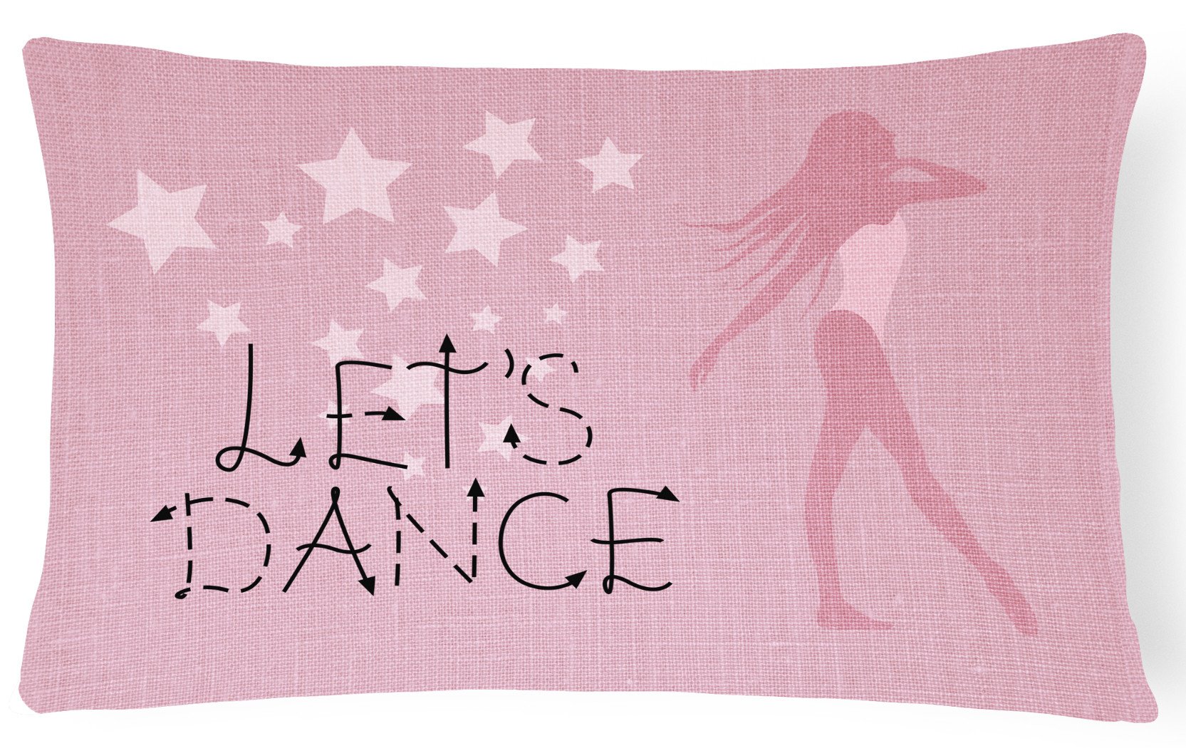 Let's Dance Linen Pink Canvas Fabric Decorative Pillow BB5375PW1216 by Caroline's Treasures