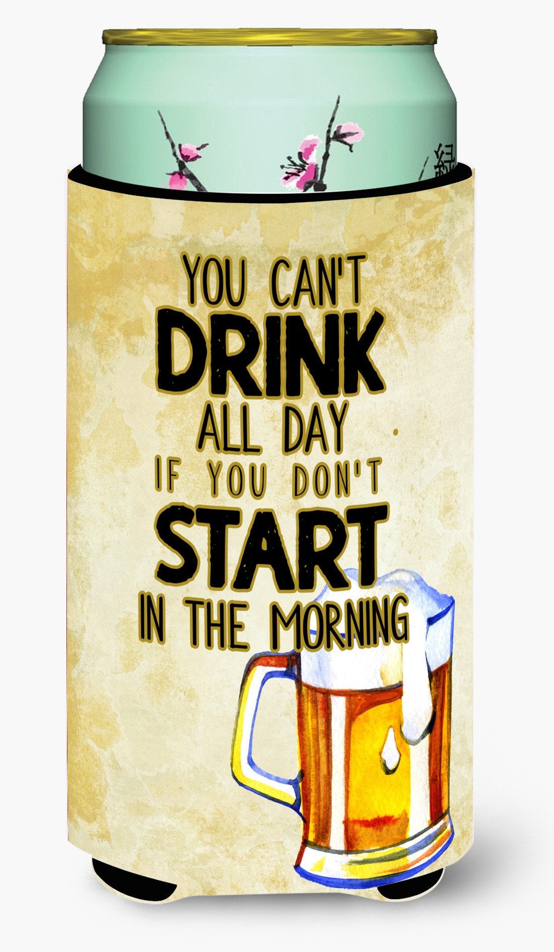 Start Drinking in the Morning Beer Tall Boy Beverage Insulator Hugger BB5412TBC by Caroline's Treasures