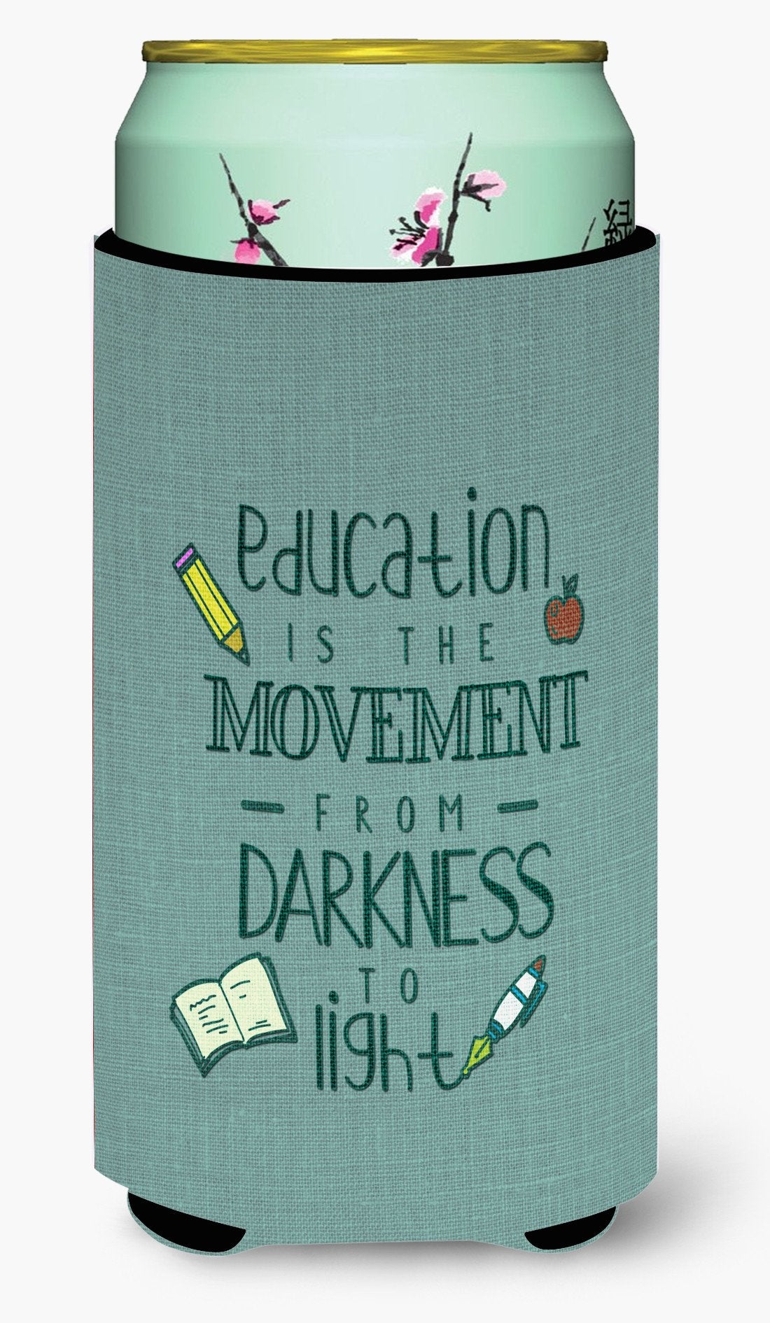 Education is Movement Teacher Tall Boy Beverage Insulator Hugger BB5472TBC by Caroline's Treasures