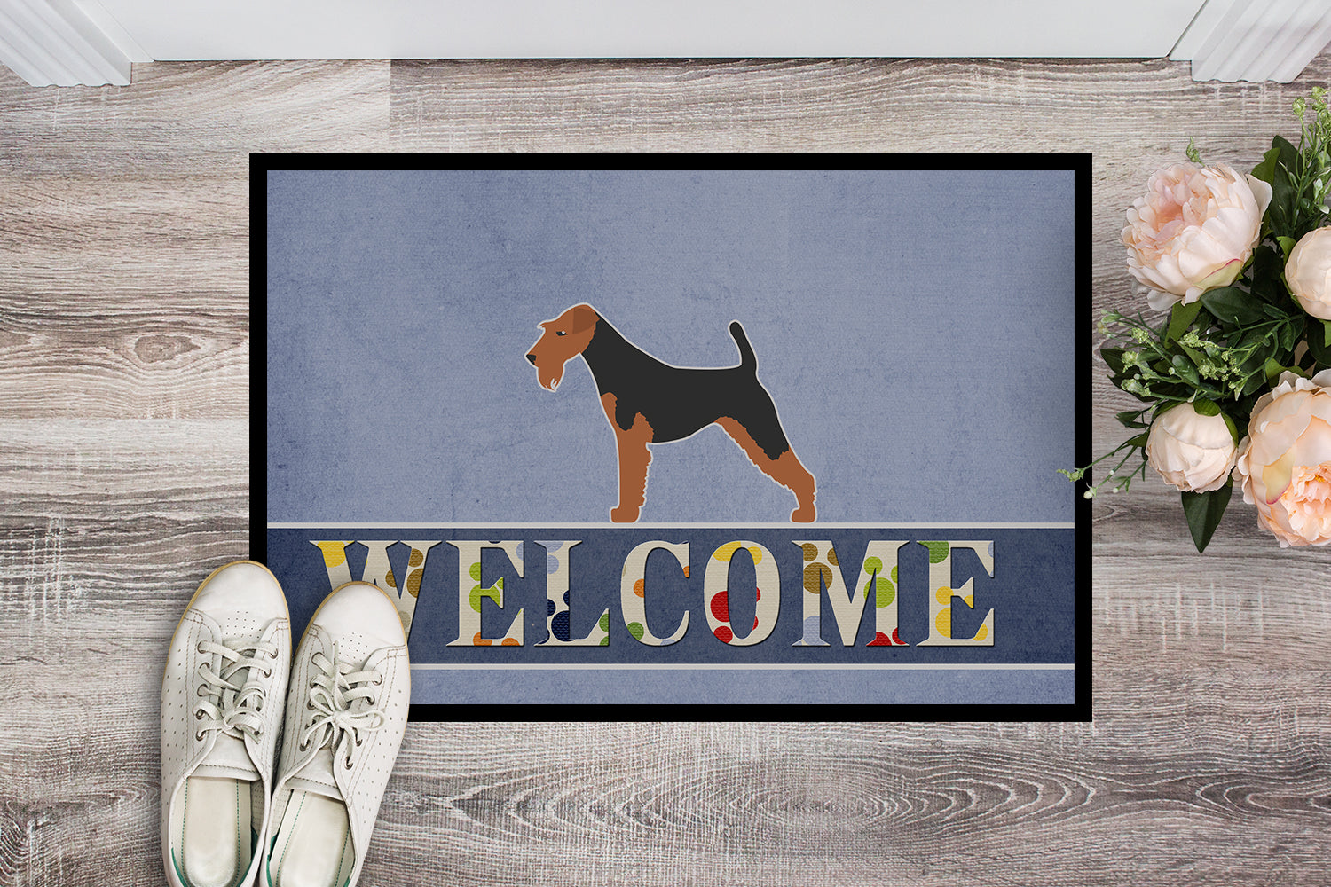Welsh Terrier Welcome Indoor or Outdoor Mat 18x27 BB5489MAT - the-store.com