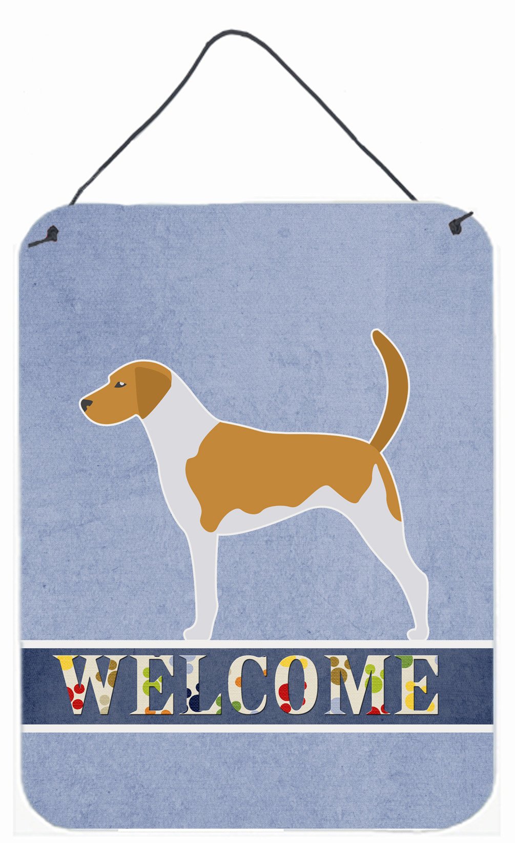 American Foxhound Welcome Wall or Door Hanging Prints BB5502DS1216 by Caroline's Treasures