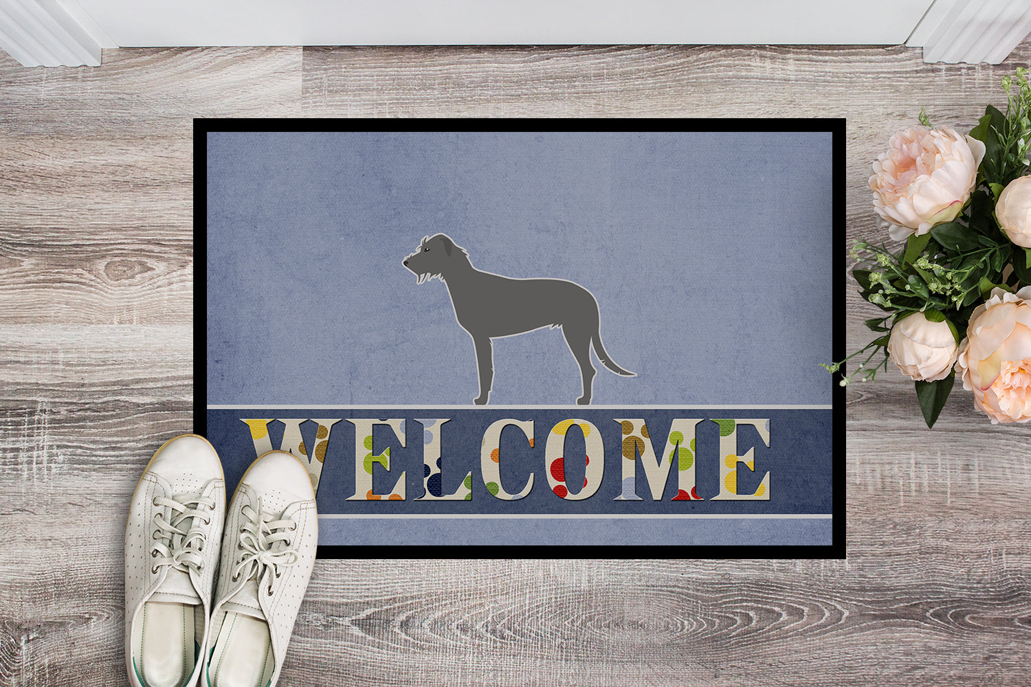 Irish Wolfhound Welcome Indoor or Outdoor Mat 18x27 BB5507MAT - the-store.com