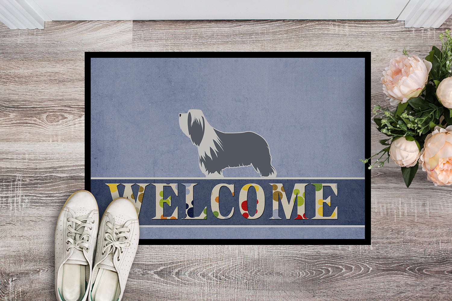 Bearded Collie Welcome Indoor or Outdoor Mat 18x27 BB5521MAT - the-store.com