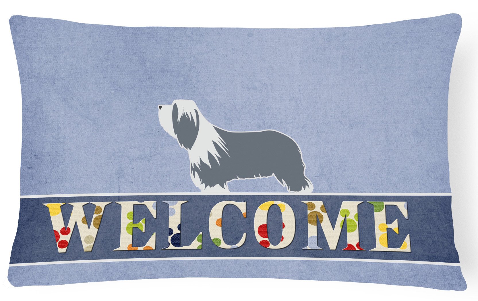 Bearded Collie Welcome Canvas Fabric Decorative Pillow BB5521PW1216 by Caroline's Treasures