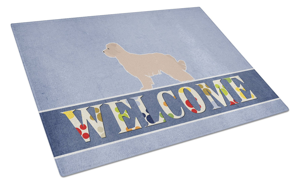 Pyrenean Shepherd Welcome Glass Cutting Board Large BB5522LCB by Caroline&#39;s Treasures