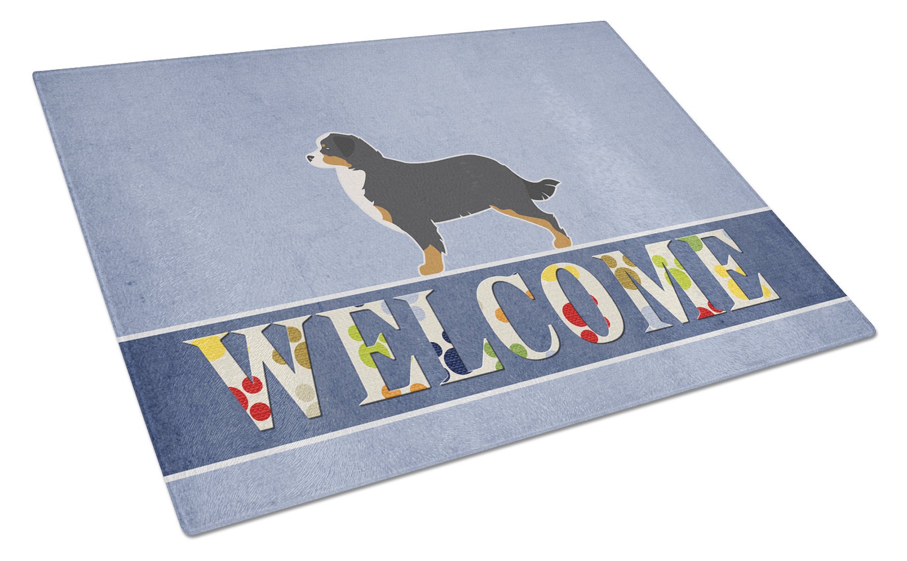 Bernese Mountain Dog Welcome Glass Cutting Board Large BB5523LCB by Caroline's Treasures