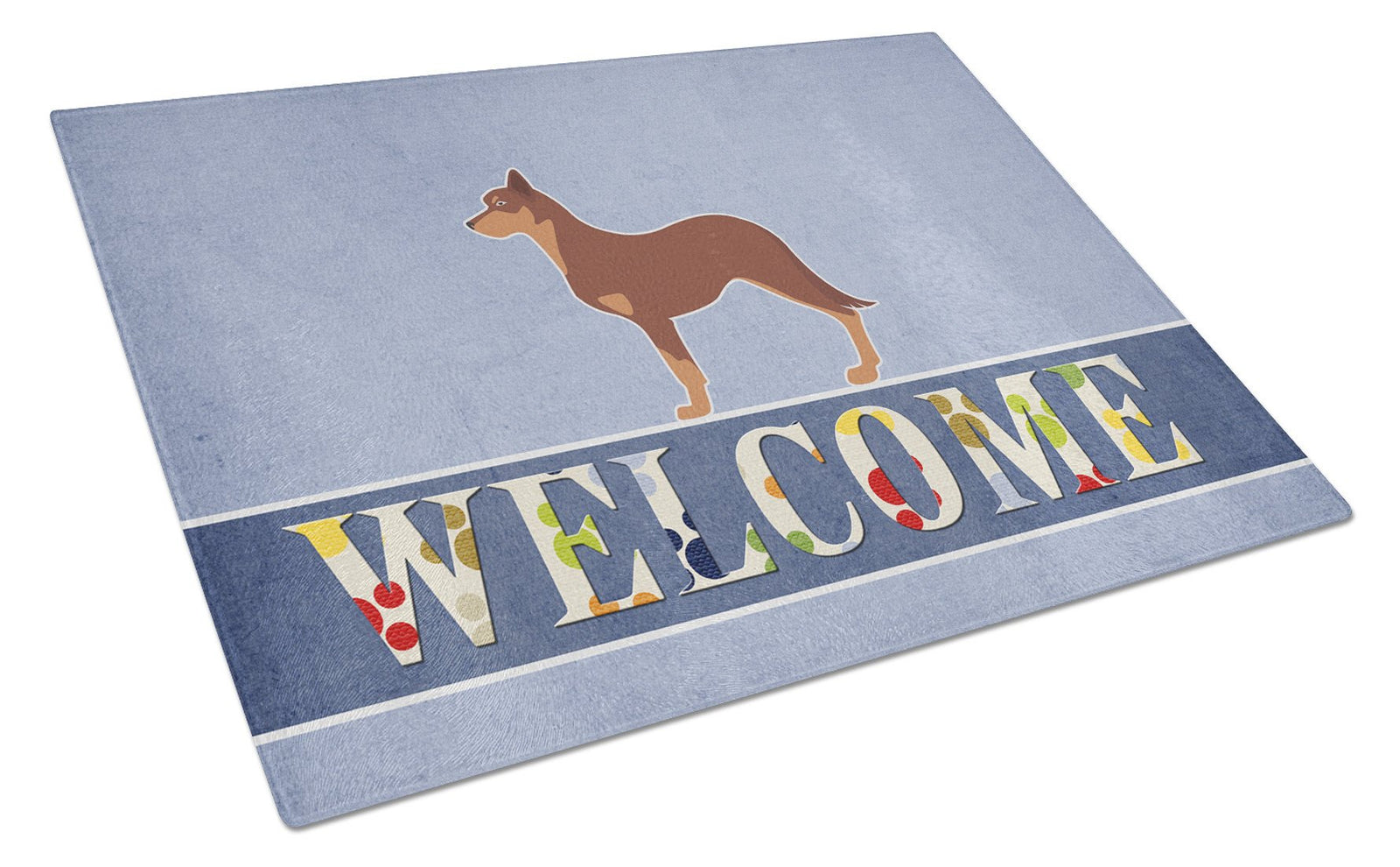 Australian Kelpie Dog Welcome Glass Cutting Board Large BB5533LCB by Caroline's Treasures