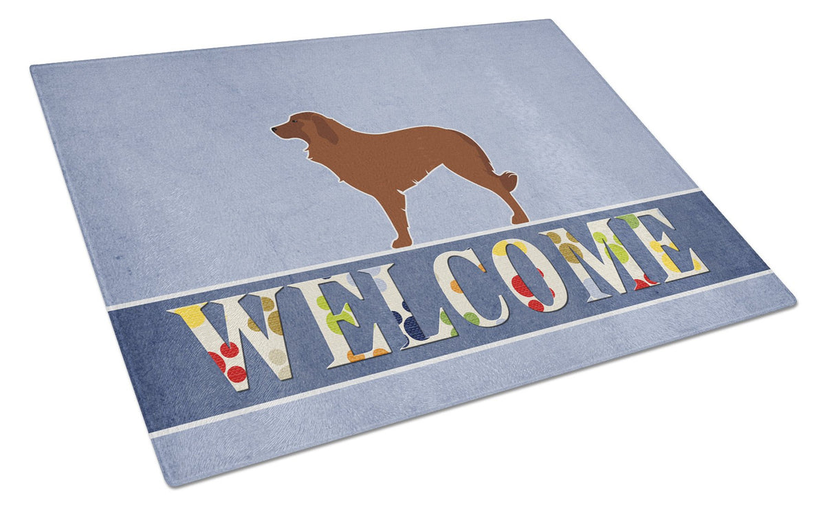 Portuguese Sheepdog Dog Welcome Glass Cutting Board Large BB5535LCB by Caroline&#39;s Treasures
