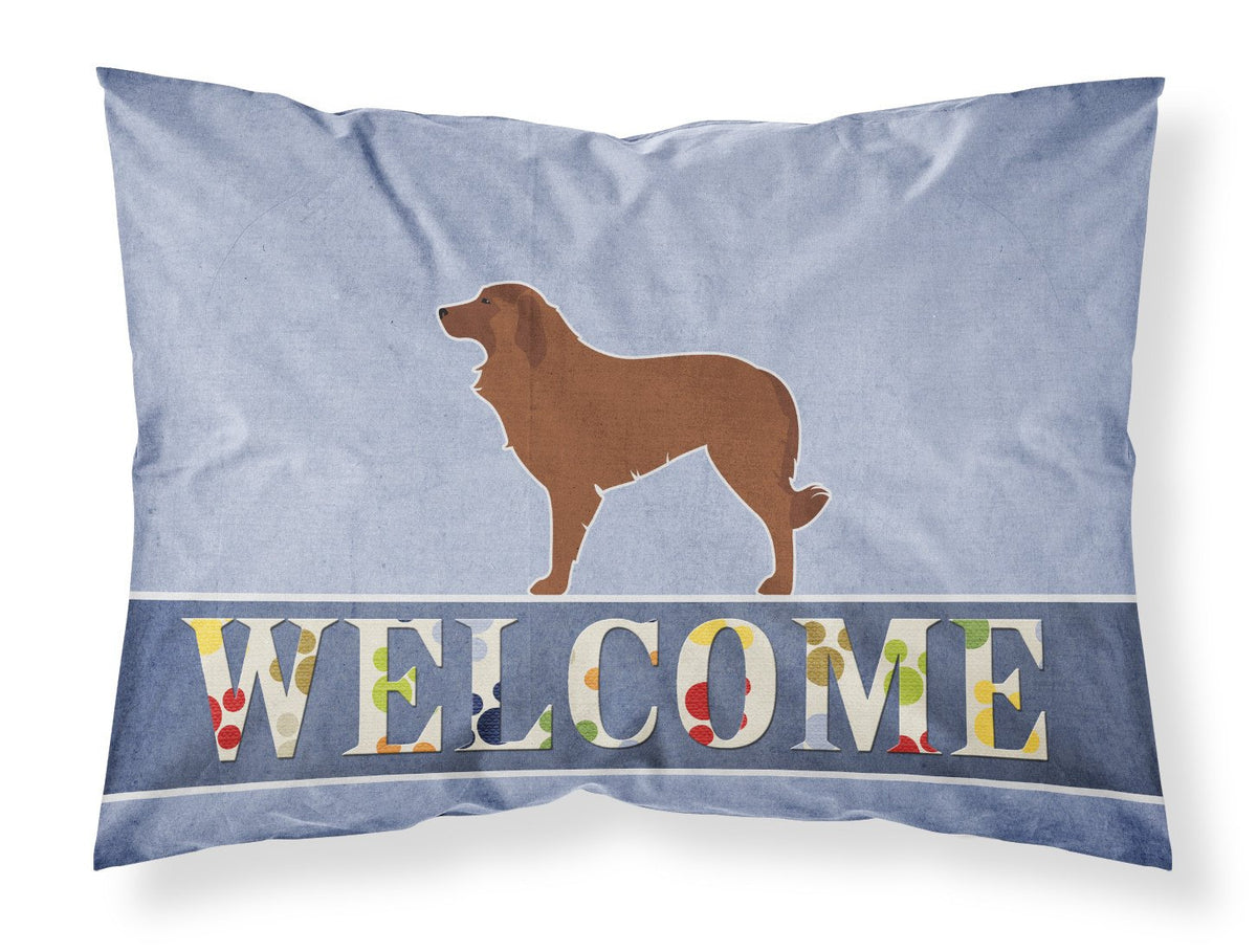 Portuguese Sheepdog Dog Welcome Fabric Standard Pillowcase BB5535PILLOWCASE by Caroline&#39;s Treasures