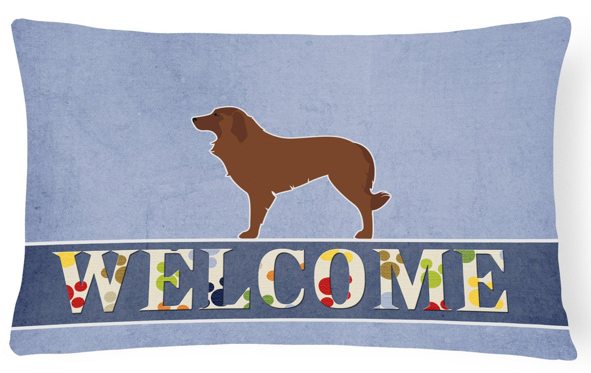 Portuguese Sheepdog Dog Welcome Canvas Fabric Decorative Pillow BB5535PW1216 by Caroline&#39;s Treasures