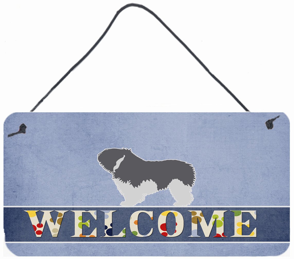 Polish Lowland Sheepdog Dog Welcome Wall or Door Hanging Prints BB5536DS812 by Caroline&#39;s Treasures