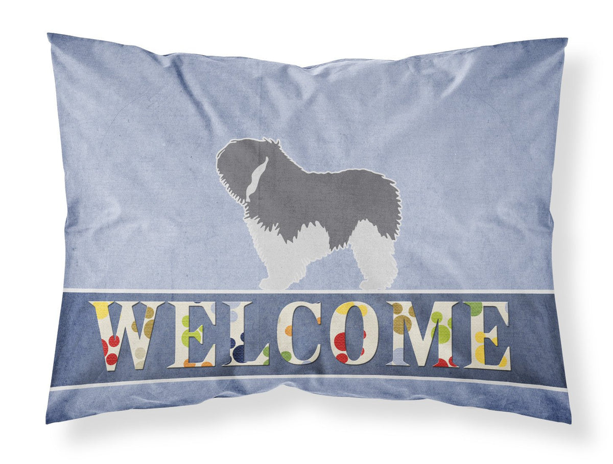 Polish Lowland Sheepdog Dog Welcome Fabric Standard Pillowcase BB5536PILLOWCASE by Caroline&#39;s Treasures