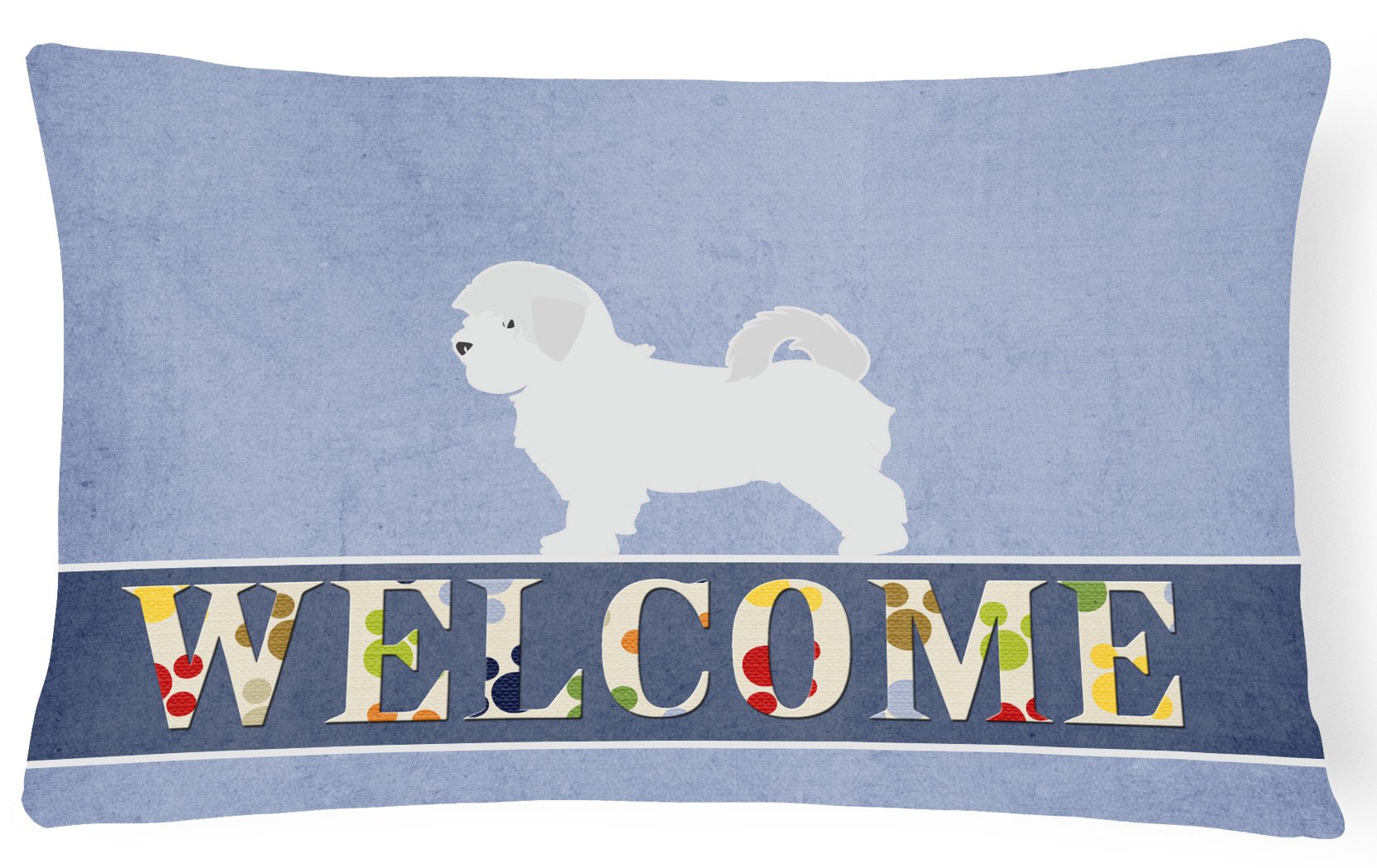 Maltese Welcome Canvas Fabric Decorative Pillow BB5540PW1216 by Caroline's Treasures