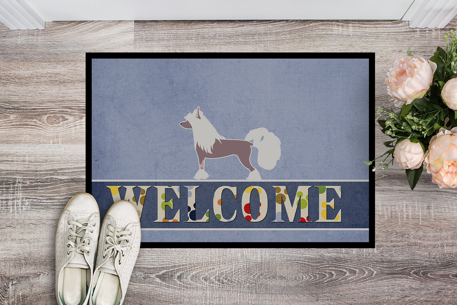 Chinese Crested Welcome Indoor or Outdoor Mat 18x27 BB5547MAT - the-store.com