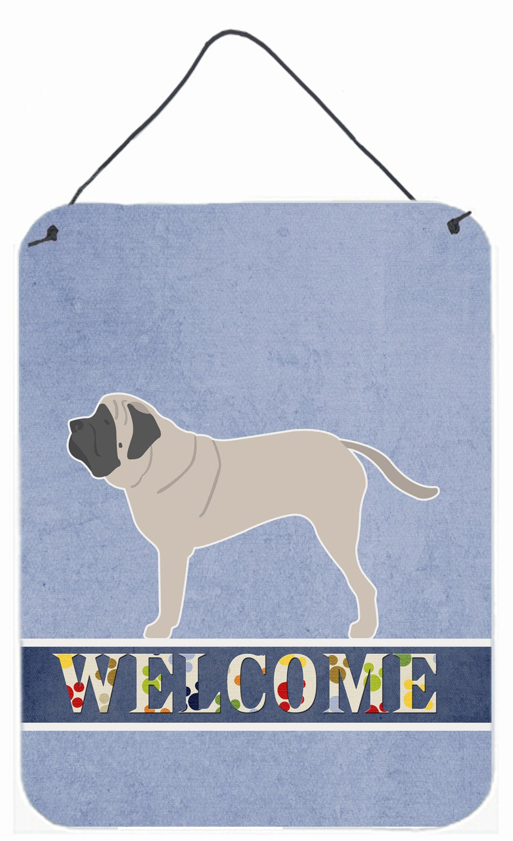 English Mastiff Welcome Wall or Door Hanging Prints BB5560DS1216 by Caroline's Treasures