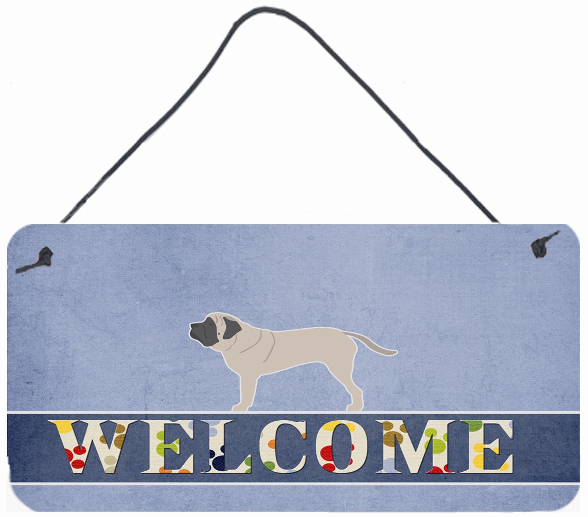 English Mastiff Welcome Wall or Door Hanging Prints BB5560DS812 by Caroline's Treasures
