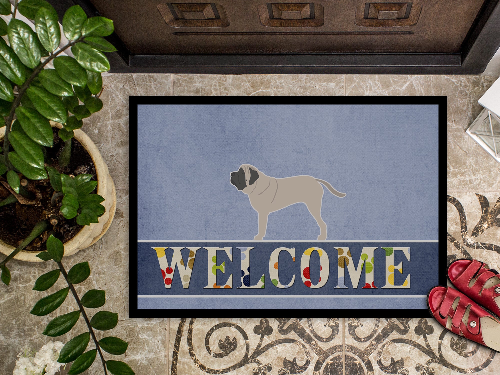 English Mastiff Welcome Indoor or Outdoor Mat 18x27 BB5560MAT - the-store.com